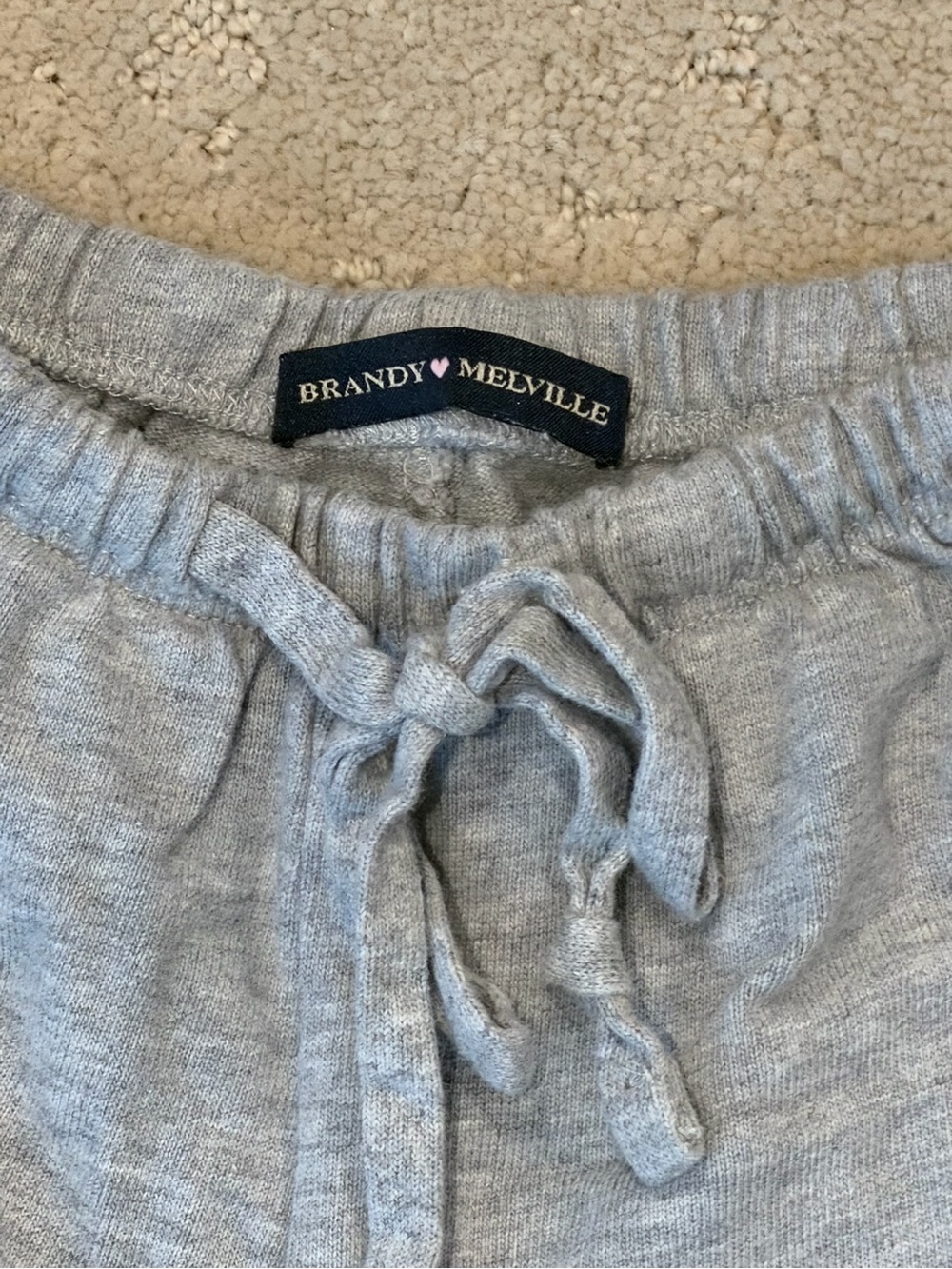 Brandy Melville Light Gray Kids Sweatpants with Drawstring